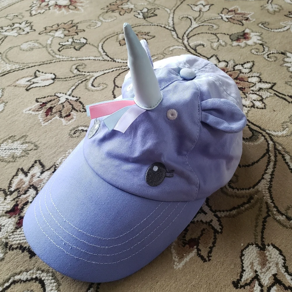 Carters kids 4-7 purple pink ombre unicorn cap